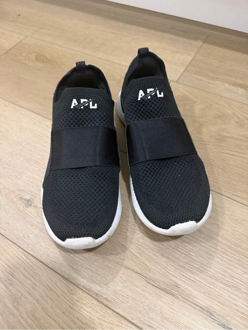 APL Kids Black Slip-On Knit Sneakers with White Sole
